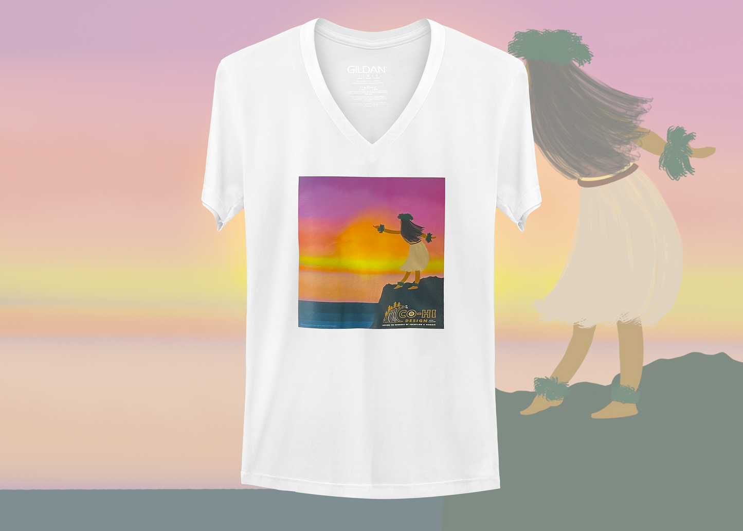 Sunset Hula || White T-Shirt