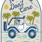 Black and white trucker hat featuring the slogan “Jeep Hair, Don’t Care” with a clear Hawaiian vibe.