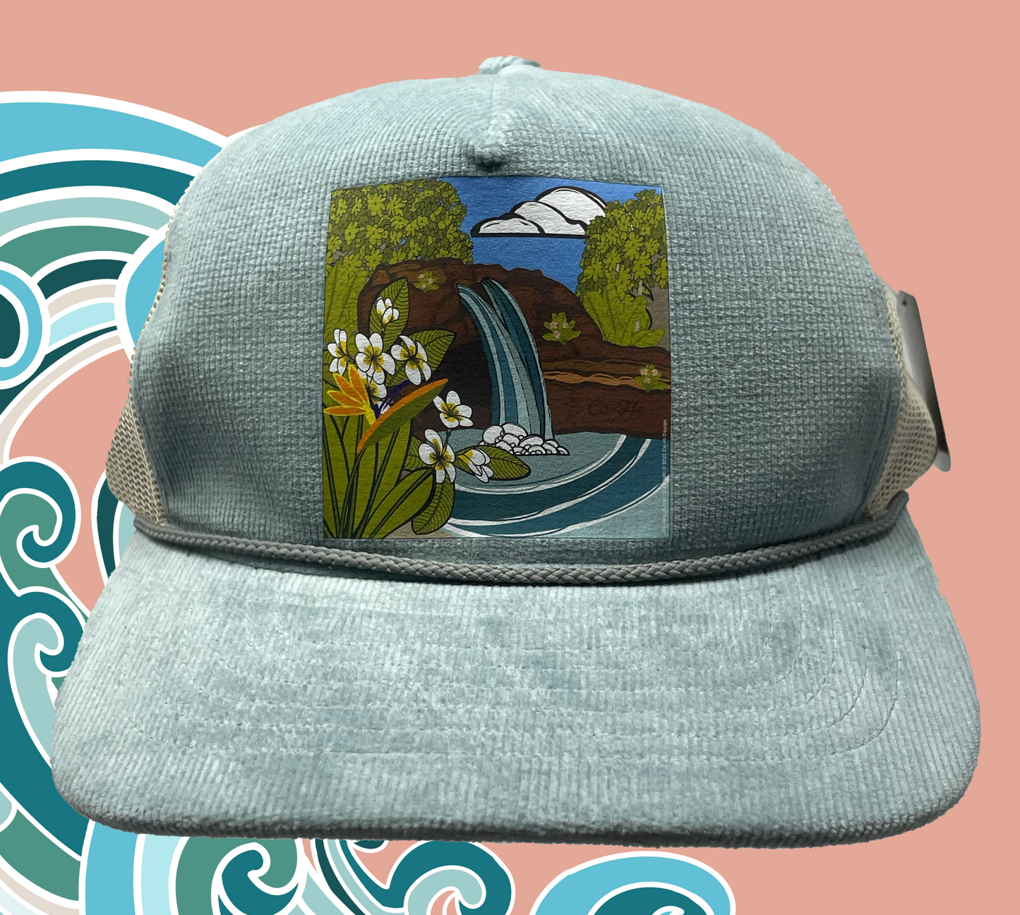 Aloha Rainbow Falls! || Corduroy Trucker Hat