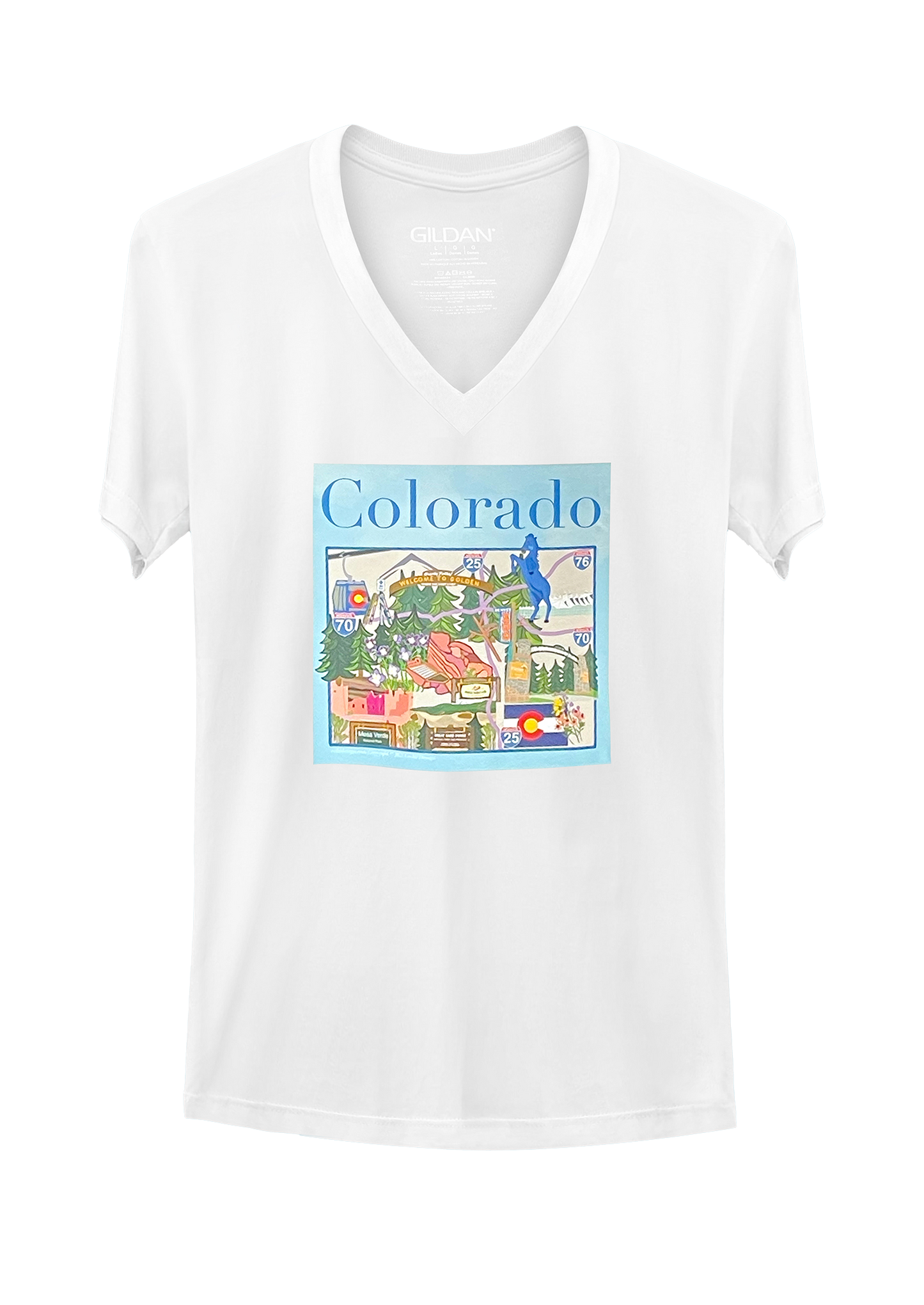 Colorado Roadtrip Map || White T-Shirt