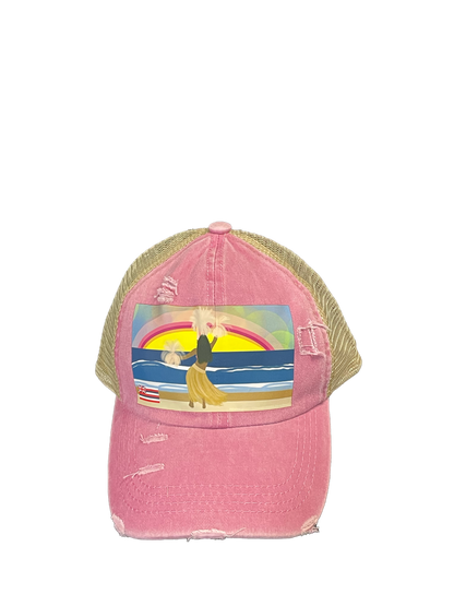 Sunset Hula || Ponytail Hat